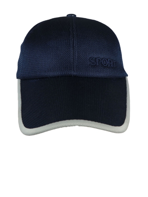 

iSWEVEN Unisex Navy Blue Self Design Snapback Cap