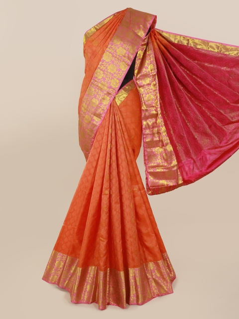 

Pothys Orange Pure Silk Woven Design Kanjeevaram Saree