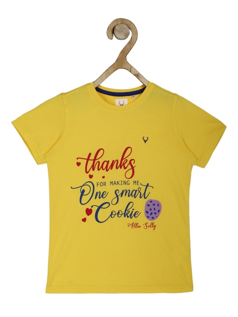 

Allen Solly Junior Boys Yellow Printed Round Neck T-shirt