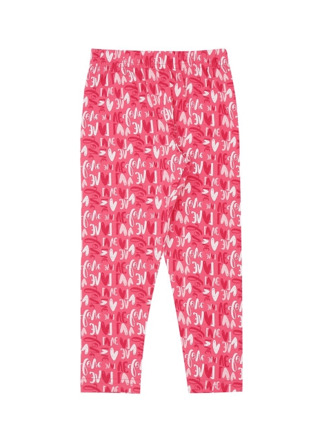 

CHALK by Pantaloons Pink & White Printed Ankle-Length Leggings