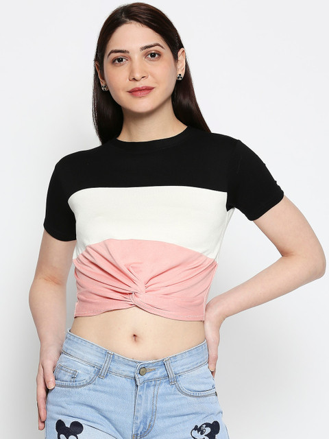 

AMMARZO Black & White Colourblocked Top