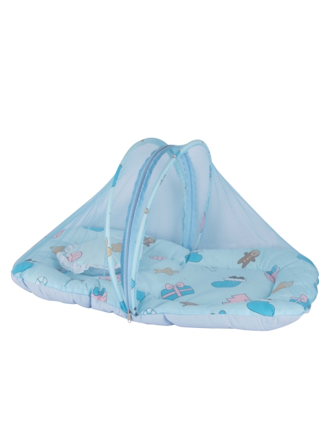 

mittenbooty Infant Kids Blue & Pink Printed Mosquito Net bedding