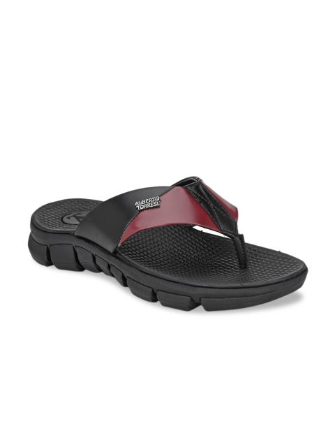 

Alberto Torresi Men Black & Maroon Comfort Sandals