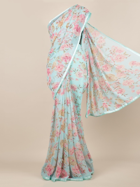 

Pothys Blue Printed Poly Chiffon Saree