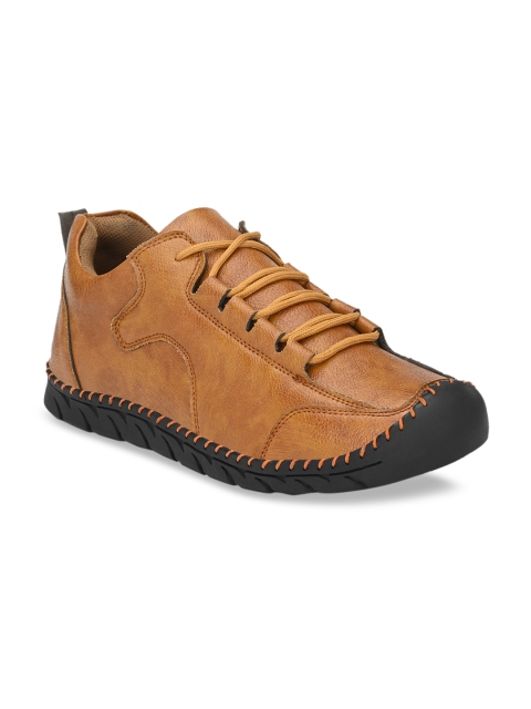 

mr.wonker Men Brown Leather Sneakers