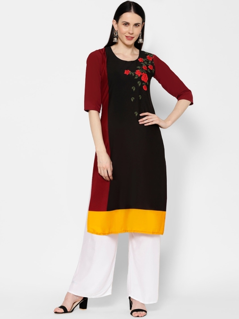 

7Threads Women Multicoloured Floral Printed Crepe Kurta, Multi