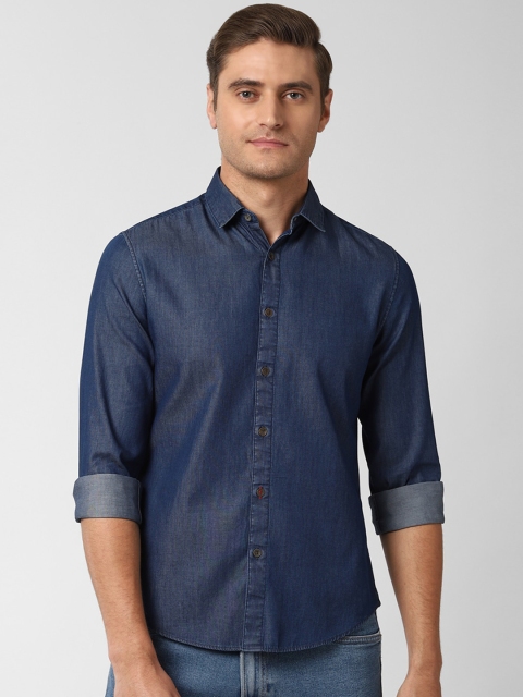 

Peter England Men Navy Blue Slim Fit Printed Casual Shirt