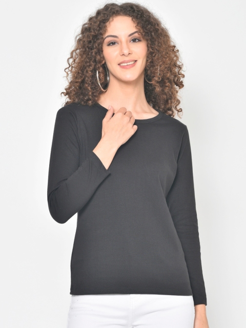 

Hapuka Women Grey Solid Round Neck T-shirt