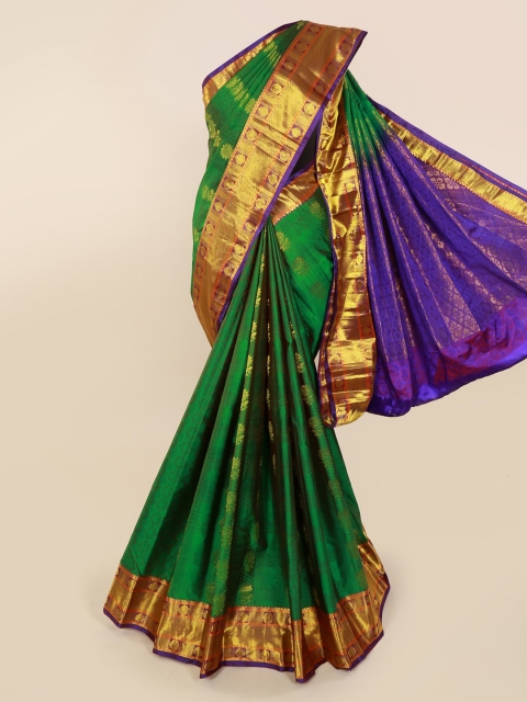 

Pothys Green Pure Silk Woven Design Kanjeevaram Saree