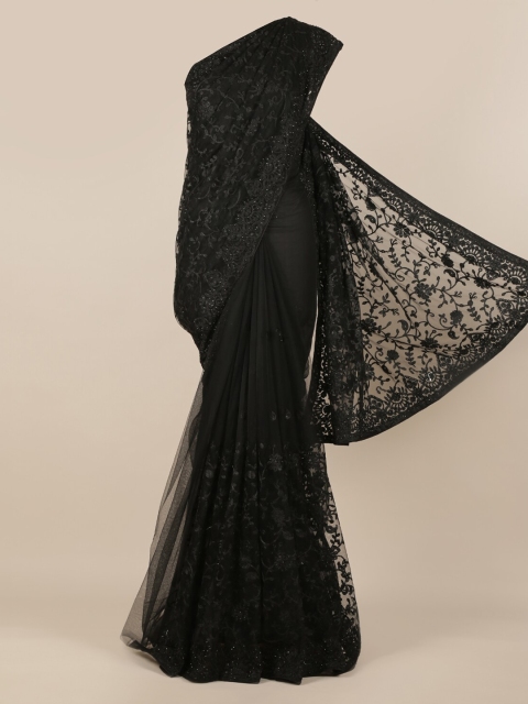 

Pothys Black Embroidered Net Saree