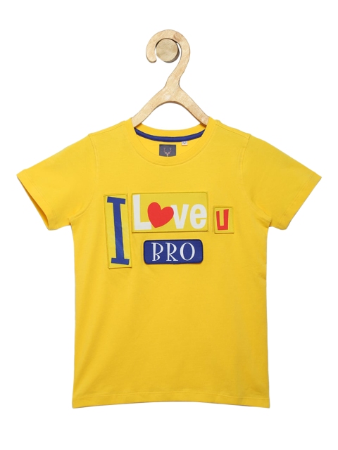 

Allen Solly Junior Boys Yellow Printed Round Neck T-shirt