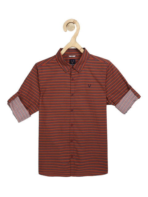 

Allen Solly Junior Boys Brown Regular Fit Striped Cotton Casual Shirt