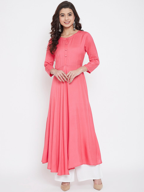 

CHROME & CORAL Women Peach-Coloured Kurta