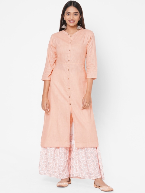 

Vedic Women Peach-Coloured Kurta