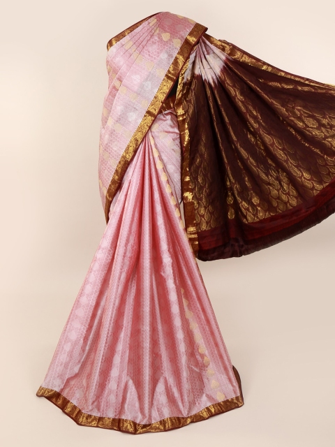 

Pothys Pink & Gold-Toned Pure Silk Woven Design Kanjeevaram Saree