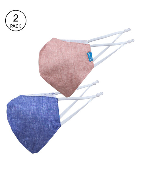 

Welspun Pack Of 2 5-Ply Anti-Viral Reusable Face Masks, Blue