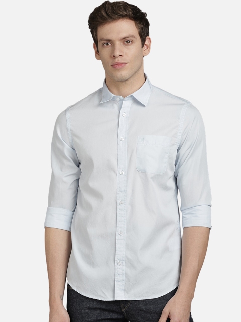 

TED HARBOR Men Blue Slim Fit Solid Casual Shirt
