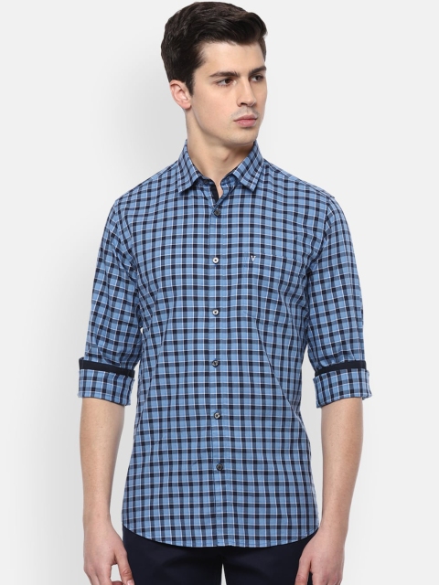 

Peter England Men Blue Slim Fit Checked Casual Shirt