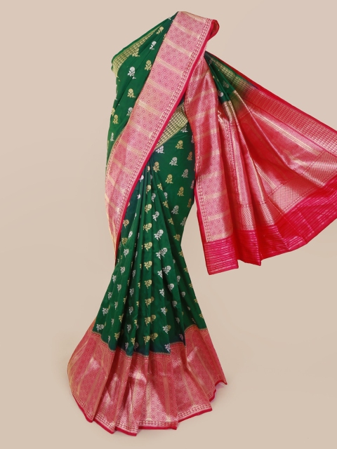 

Pothys Green Pure Silk Woven Design Banarasi Saree