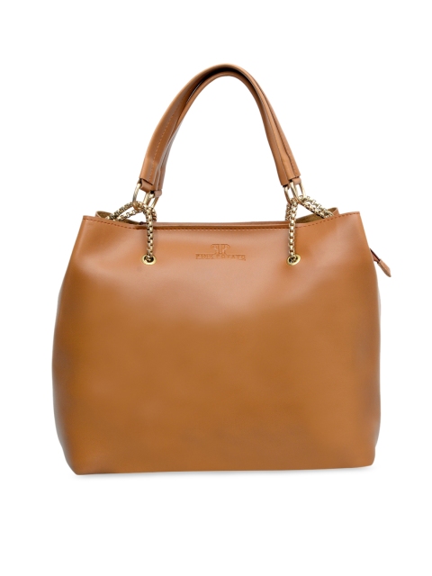 

Pink Potato Tan Brown Solid Tote Bag