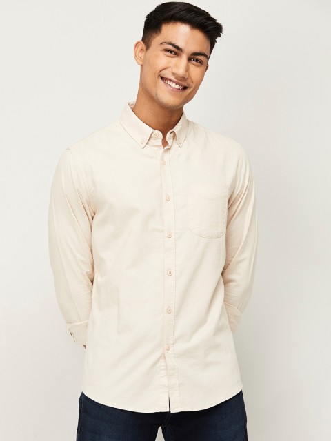 

Fame Forever by Lifestyle Men Beige Slim Fit Solid Casual Shirt