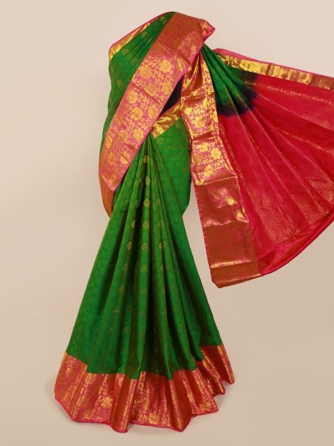 

Pothys Green Pure Silk Woven Design Kanjeevaram Saree