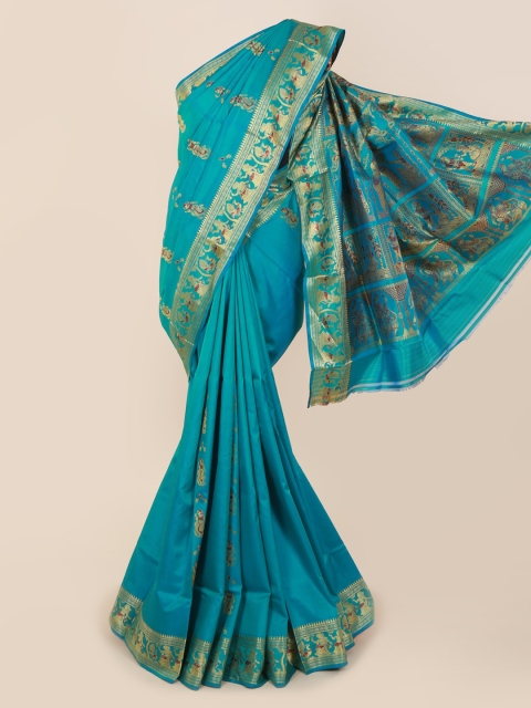

Pothys Blue Woven Design Baluchari Saree