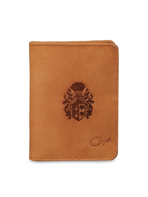 

Style SHOES Unisex Khaki-Coloured Printed Leather Passport Holder