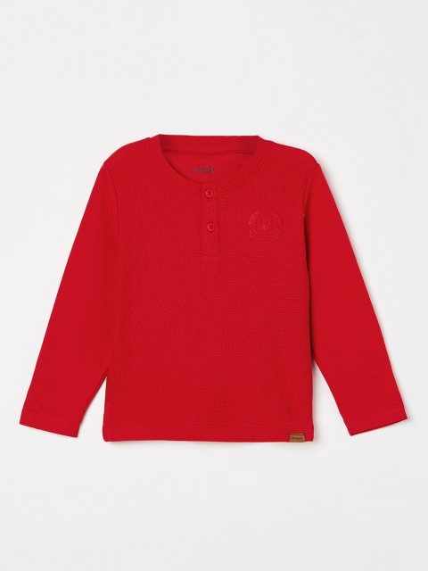

Juniors by Lifestyle Boys Red Solid Henley Neck T-shirt