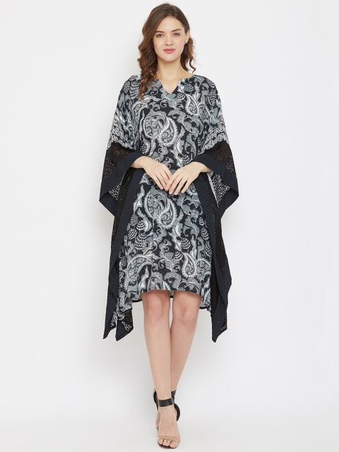 

The Kaftan Company Women Black Printed A-Line Dress