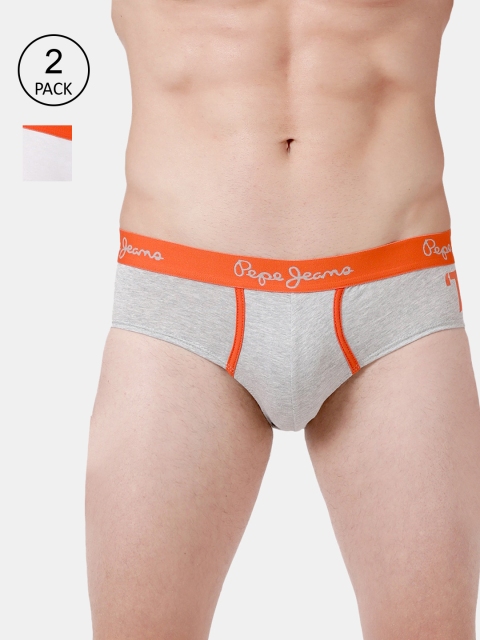 

Pepe Jeans Men Pack Of 2 Assorted Basic Briefs CLB04-02-WH_GRYML