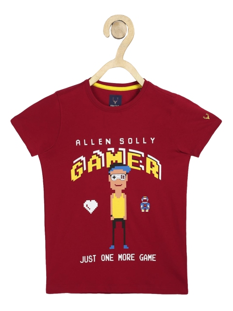 

Allen Solly Junior Boys Maroon Printed Round Neck T-shirt