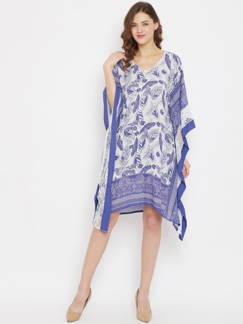 

The Kaftan Company Women White Printed Kaftan Dress