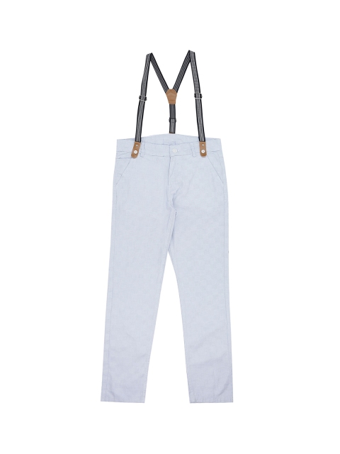 

Pantaloons Junior Boys Blue Regular Fit Solid Regular Trousers