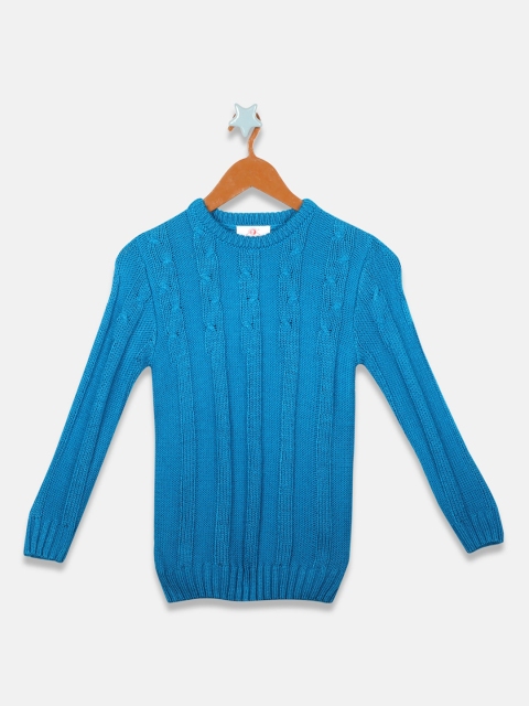 

OWM Boys Blue Self Design Pullover Sweater