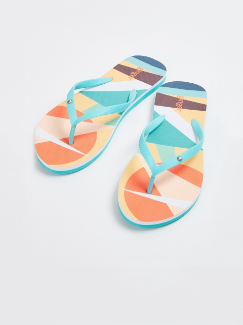 

Ginger by Lifestyle Women Multicoloured Printed Thong Flip-Flops, Multi