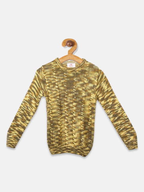 

OWM Boys Green Self Design Pullover Sweater