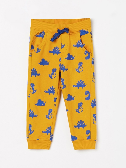 

Juniors by Lifestyle Boys Yellow & Blue Printed Joggers