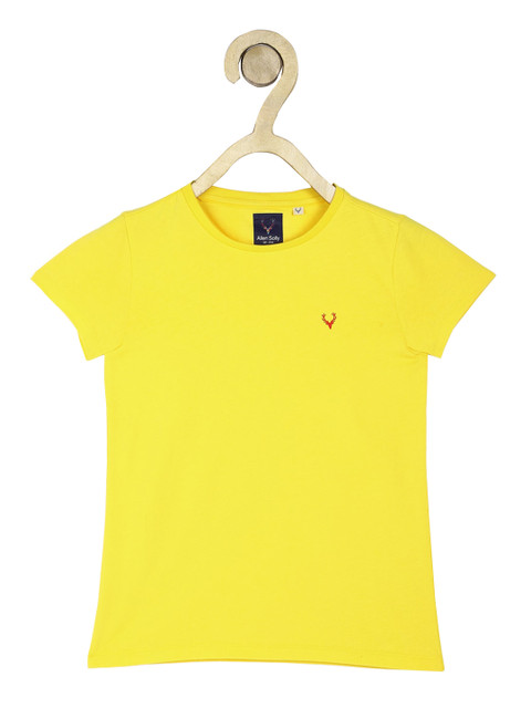 

Allen Solly Junior Girls Yellow Solid Round Neck T-shirt