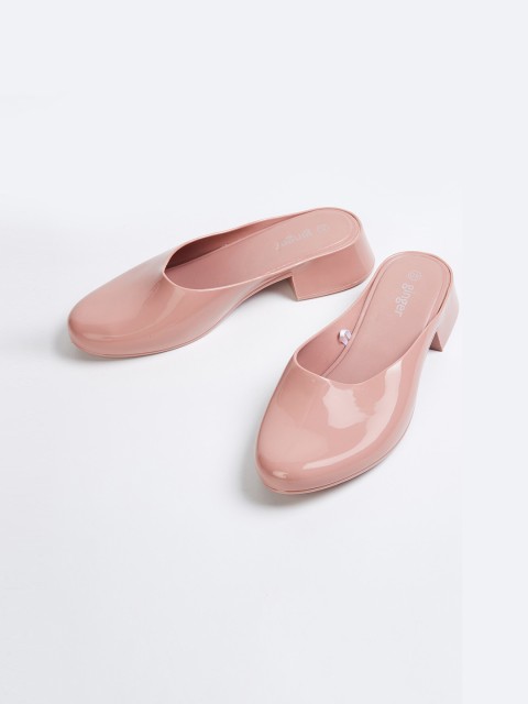

Ginger by Lifestyle Women Pink Solid Mules