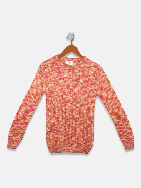 

OWM Boys Orange Self Design Pullover Sweater