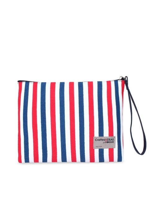 

Spice Art Women Red & Blue Striped Cosmetic Pouch