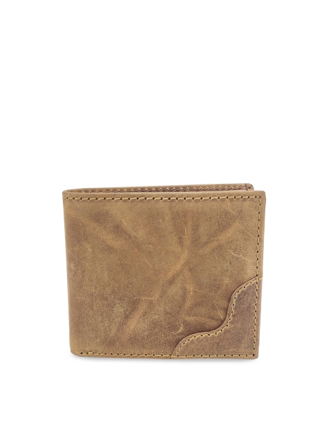 

WENZEST Men Brown Solid Two Fold Wallet