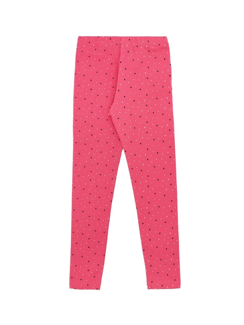 

POPPERS by Pantaloons Girls Pink & Black Polka Dot Printed Ankle-Length Leggings