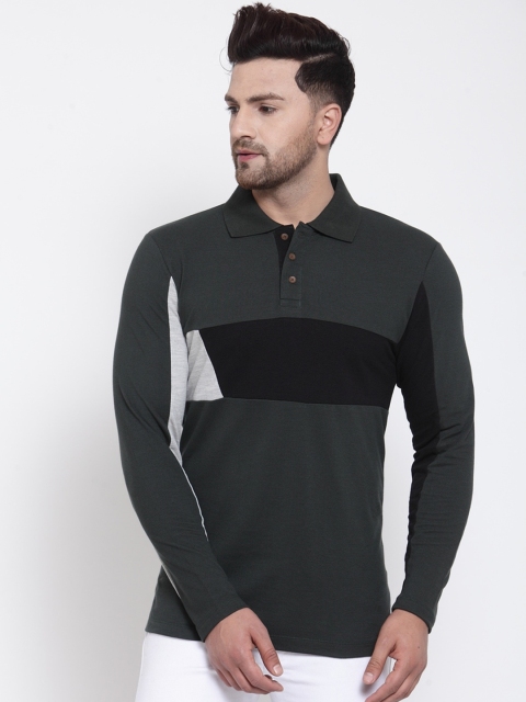 

Kalt Men Green Solid Polo Collar T-shirt