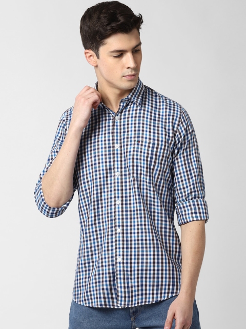 

Peter England Men Blue Slim Fit Checked Casual Shirt