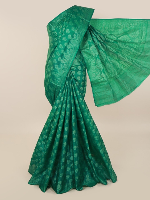 

Pothys Green Woven Design Tussar Saree