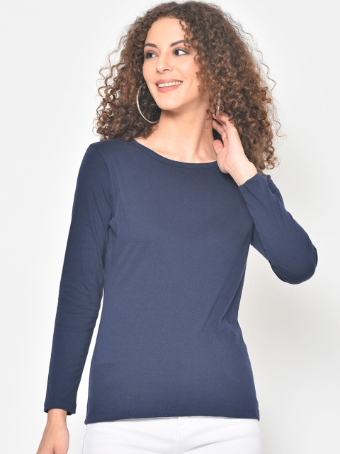 

Hapuka Women Blue Solid Round Neck T-shirt