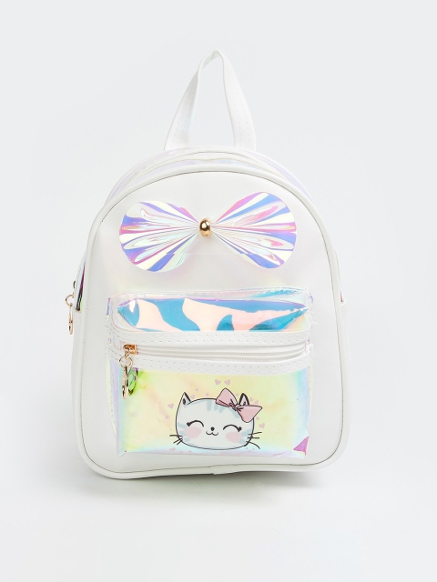 

Ginger by Lifestyle Women White Graphic Applique Backpack