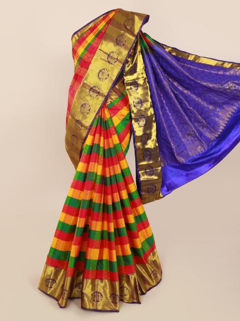 

Pothys Red & Yellow Pure Silk Woven Design Kanjeevaram Saree